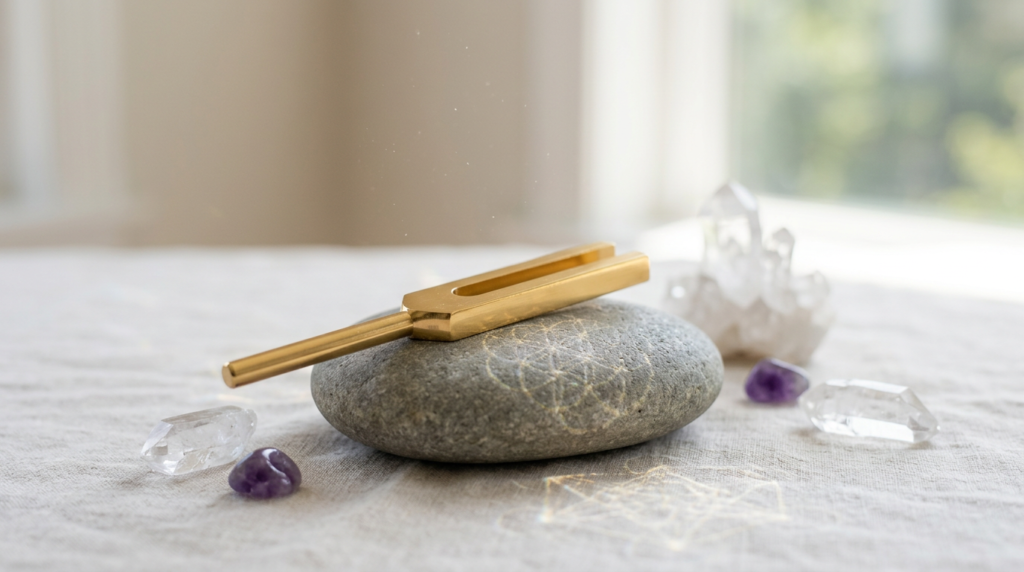 クリスタルチューナーの周波数とは？癒しの音の秘密を初心者向けに解説 - イメージイラスト